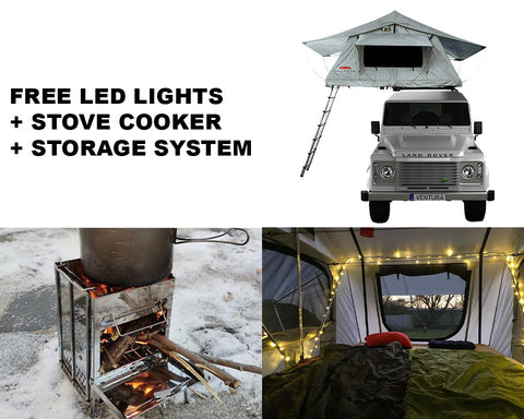 Ventura Deluxe 1.4 Roof Top Tent + Stove Cooker + Storage Hooks