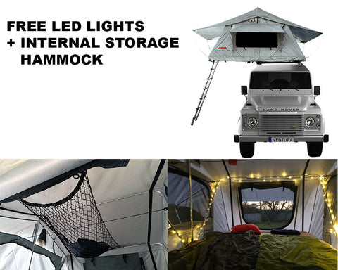 Ventura Deluxe 1.4 Roof Top Tent + LED Lights + Internal Storage Hammock